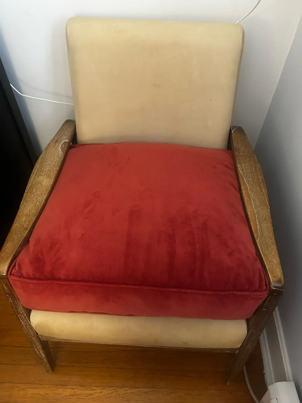 Washable chair cushion back (insert and cover) Velvety Finish